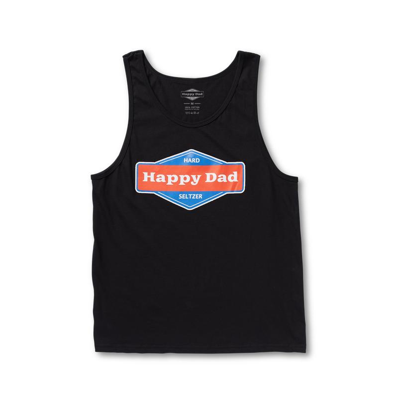 Happy Dad Front Logo Tank Top (Black)