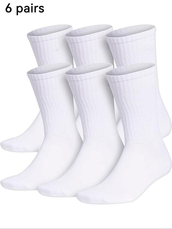 Unisex  Solid Crew Socks, Casual Moisture Wicking Socks, Soft Comfy Breathable Socks for All Seasons Daily Wear