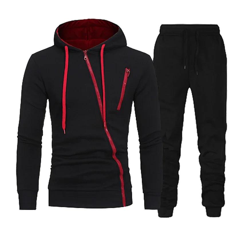 2024 Male Hoodie + Pants 2Pcs Jogging Sports Suit Casual Tracksuit Men Hooded Sweatshirt Outfit Spring Autumn Mens Sets Sportswear Clothing Menswear