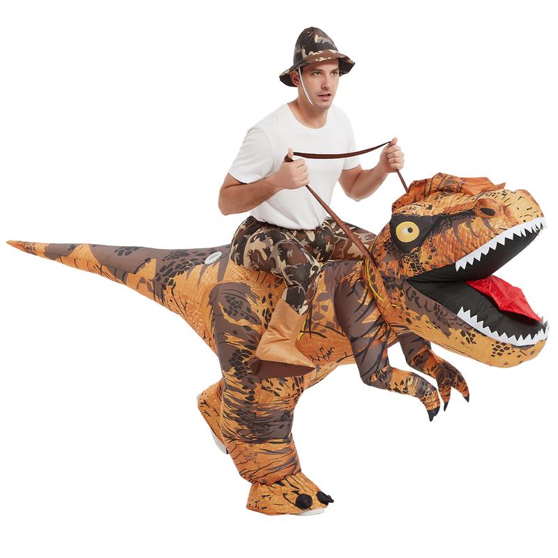 GOOSH Inflatable Dinosaur Costume for Men and Women - Funny Riding Dinosaur Cosplay for Halloween - Menswear, Clothing