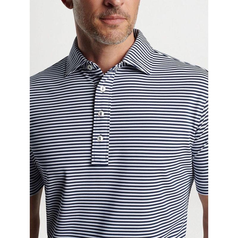 Peter Millar Mood Performance Mesh Polo in Navy