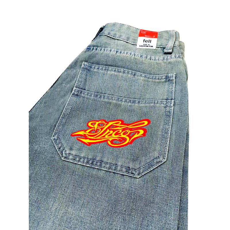 JNCO Y2K loose jeans embroidery black friday 2024 street trend Harajuku men and women casual wide leg jeans Vintage Embroidery Baggy Oversized