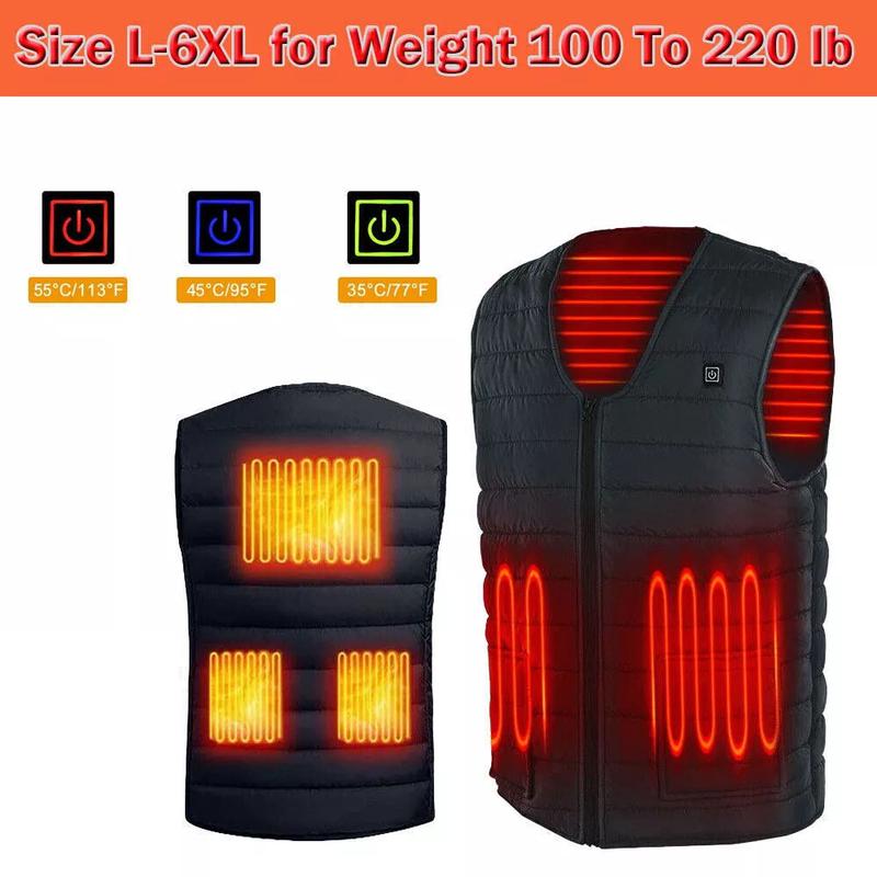 Heated Vest Body Warm Electric USB Jacket Men Women Thermal Heating Coat