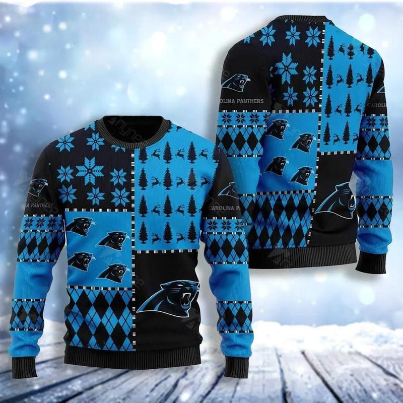 Carolina Pantherss Best Christmas For Panthers Fans Christmas Ugly Sweater