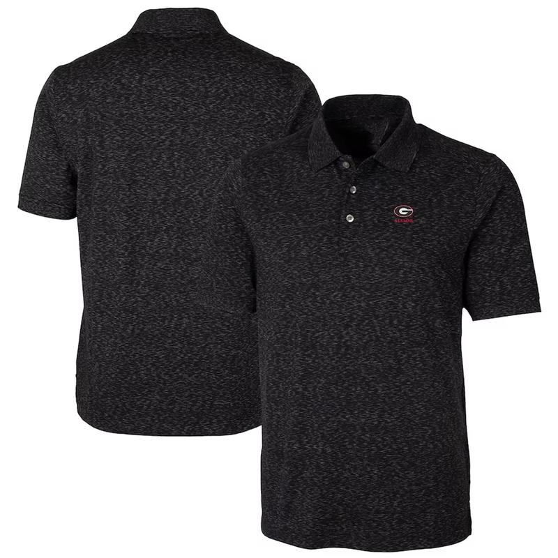 Georgia Bulldogs Alumni Logo Advantage Space Dye Tri-Blend DryTec Polo - Black, Men Football NCAA Polo Shirt Trendy 2024, Gift For Men