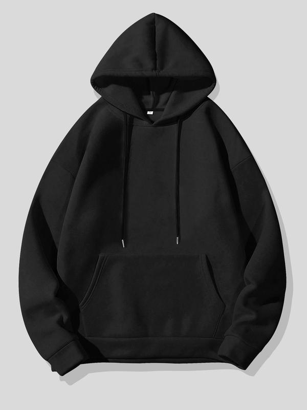 Men's Car & Letter Print Drop Shoulder Thermal Lined Hoodie, Fashion Casual Regular Fit Drawstring Pocket Hooded Sweatshirt for Daily Holiday Outdoor Wear, Men Clothes for Fall & Winter