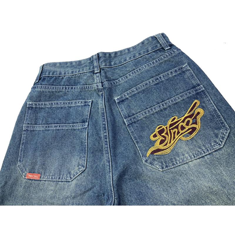 JNCO Y2K loose jeans embroidery black friday 2024 street trend Harajuku men and women casual wide leg jeans Vintage Embroidery Baggy Oversized