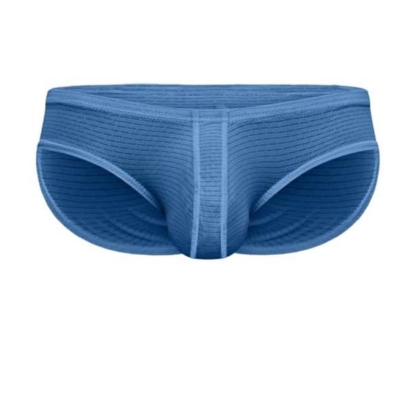 AresAccent Low-Rise Nylon Briefs B or D Pouch 1 pack Blue Mens Bikini Underwear With Pouch Briefs With Ball Pouch Menswear Sexy Stylish Silk Fashion Love Lingerie Plain Spandex