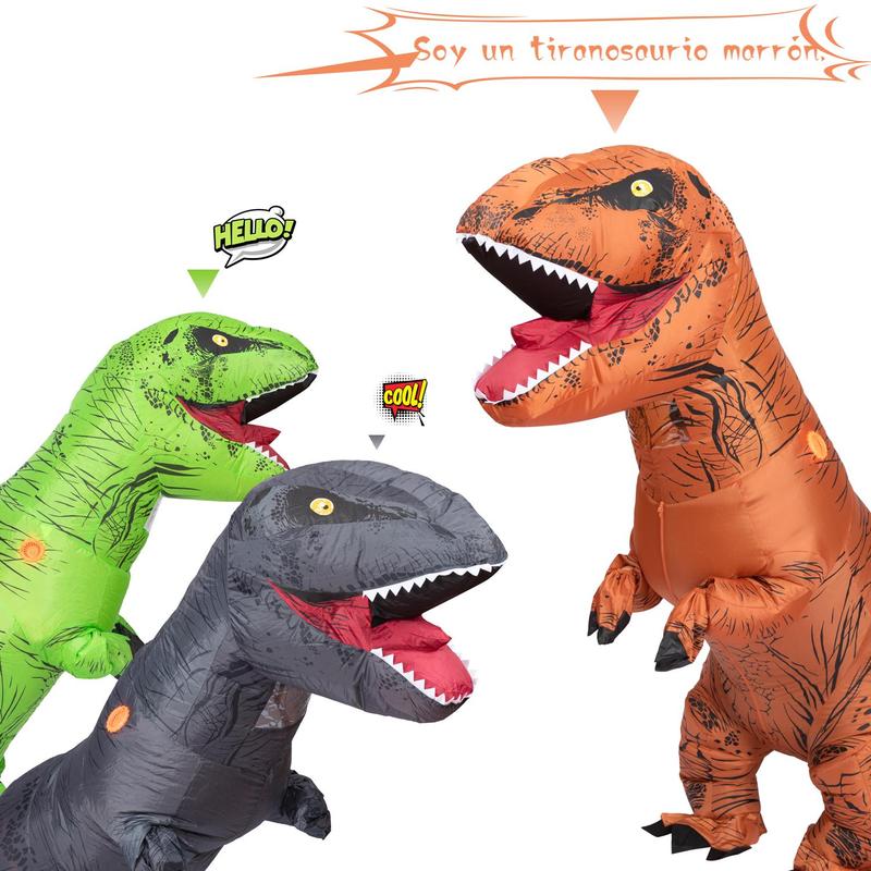 Inflatable Tyrannosaurus Rex Costume, 1 Count Inflatable Dinosaur Costume, Party Clothing for Halloween, Cosplay, Festive & Party Supplies without Battery