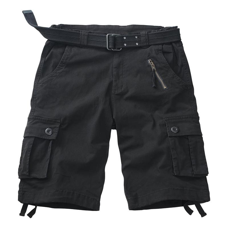 Men's Hiking Shorts Elastic Waist Work Shorts Lightweight Casual Fishing Cargo Shorts for Men with 6 Pockets(No Belts)