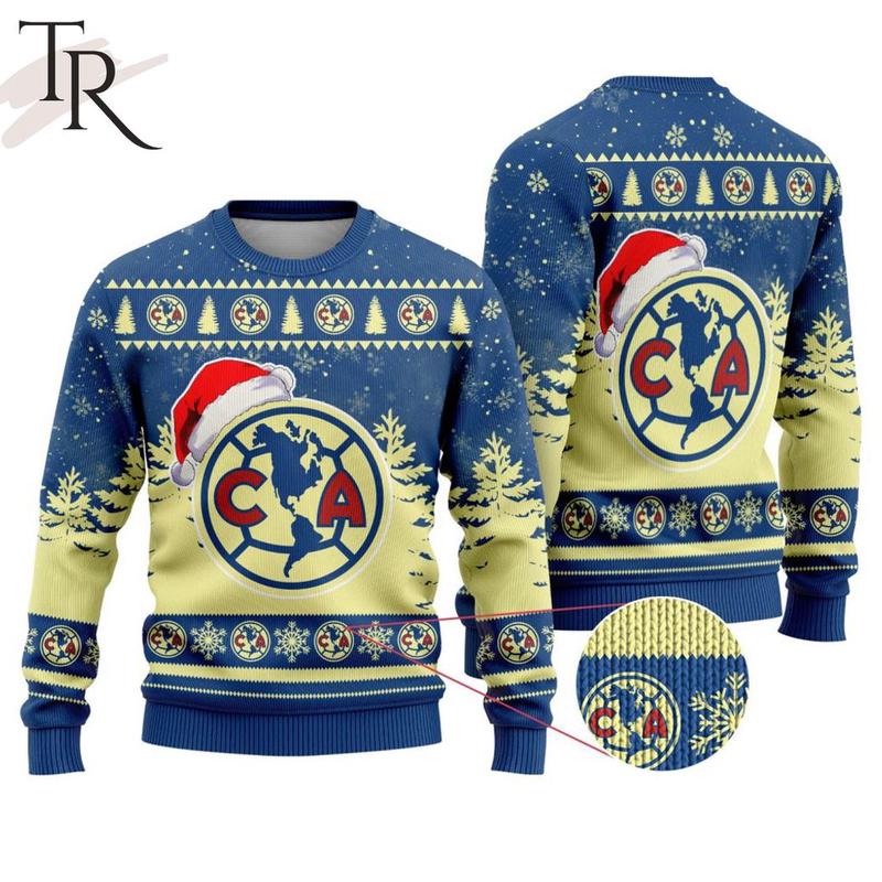 Club América Christmas Ugly Sweater, Club de Fútbol América Men and Women Sweatshirt, LIGA MX Xmas Gift for Him