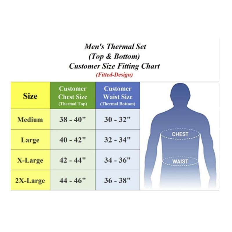 3-Pack Men's Winter Thermal Top & Bottom Set (3 Full Sets   3 Tops & 3 Bottoms)