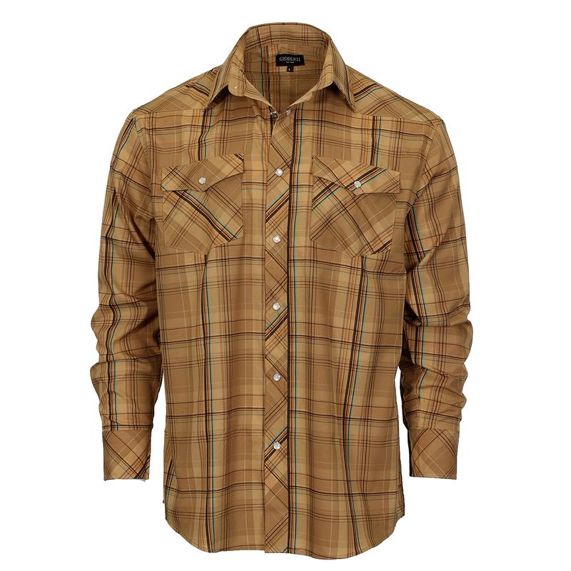 Gioberti Men's Long Sleeve Western Shirt with Pearl Snap Buttons - LS-92W