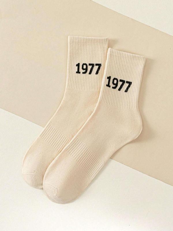 Men's Figure Print Crew Socks, Casual Comfy Breathable Mid-calf Socks for Daily Wear, Men's Socks for All Seasons