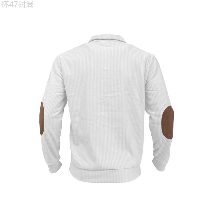 Casual Men's Ribbed Stand Collar Knit Sweater - 100% Polyester Long Sleeve Pullover with Button Detail Solid Color Comfort Fit Fall Winter Sweater Fabric Knitwear Menswear Stretch Tops Knife Longsleeves Beige Plain Stripe