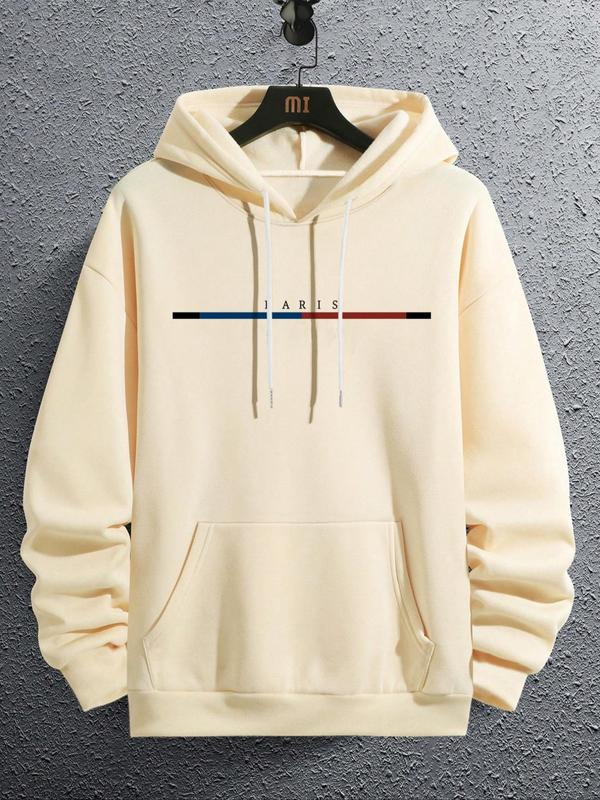 Stylish Colorblock Letter Print Drop Shoulder Longsleeves Hoodie, Casual Regular Fit Soft Drawstring Hooded Sweatshirt for Outdoor, Fall Outfits 2024, Graphic Hoodies for Fall, Streetwear, Mens Clothing, Please Purchase A Size Up Sun Faded Hoodie Black