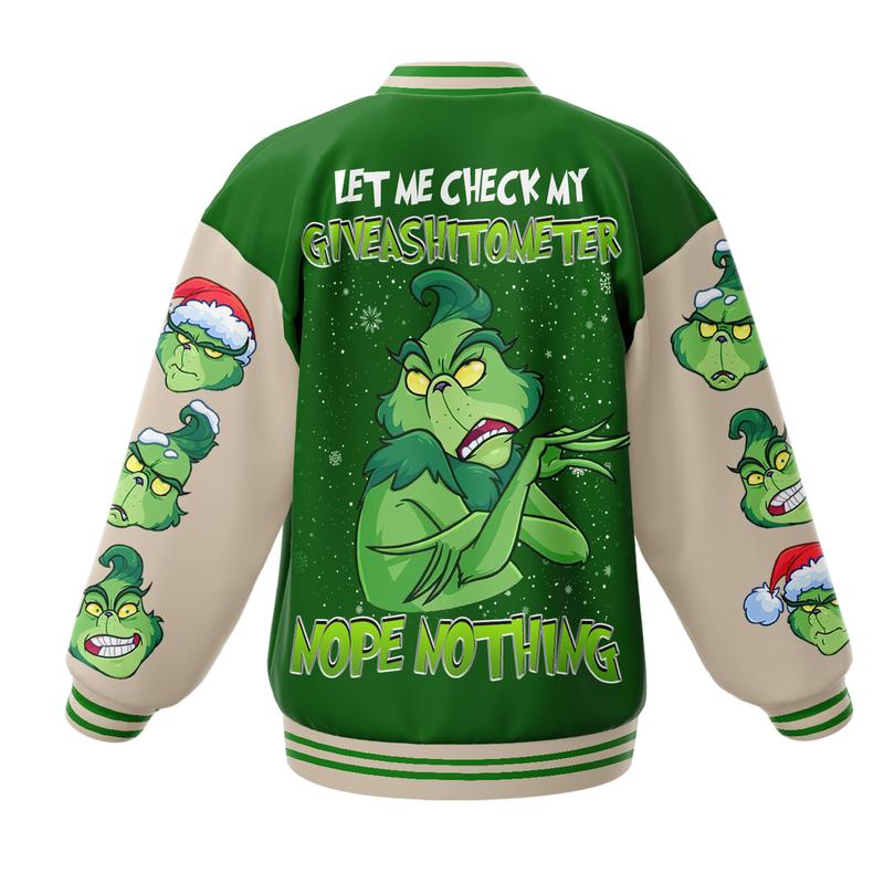 The Grinch Baseball Jacket for Fans - Fun and Festive Jacket Inspired by Dr. Seuss's Classic Character, Perfect for Holiday Celebrations and Casual Wear