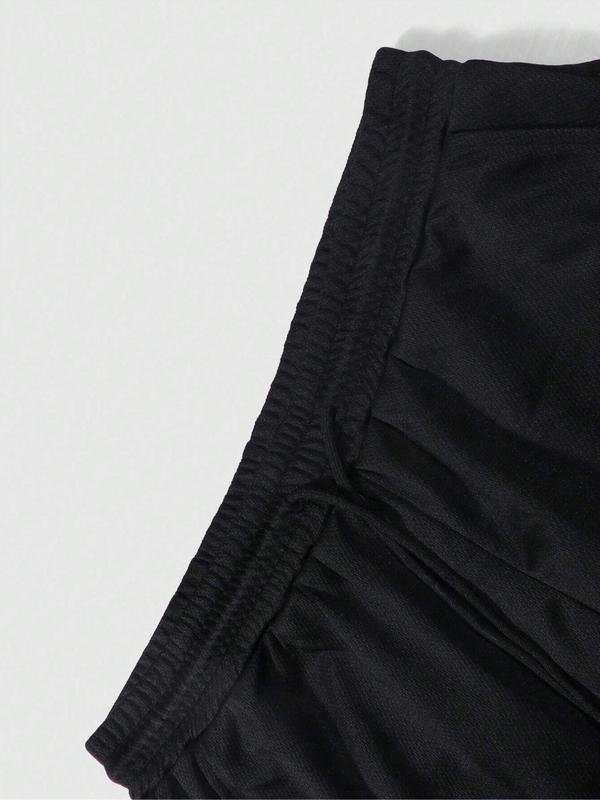 Men's Letter Graphic 2-IN-1 Drawstring Waist Shorts, Street Regular Fit Pocket Elastic Waist Shorts for Summer, Men's Bottoms for Daily Wear