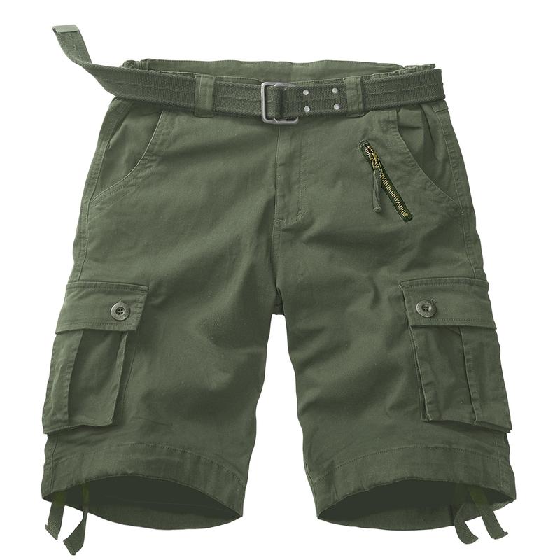 Men's Hiking Shorts Elastic Waist Work Shorts Lightweight Casual Fishing Cargo Shorts for Men with 6 Pockets(No Belts)