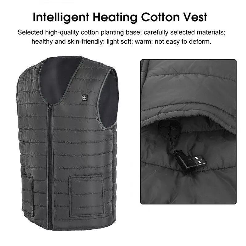 Heated Vest Body Warm Electric USB Jacket Men Women Thermal Heating Coat