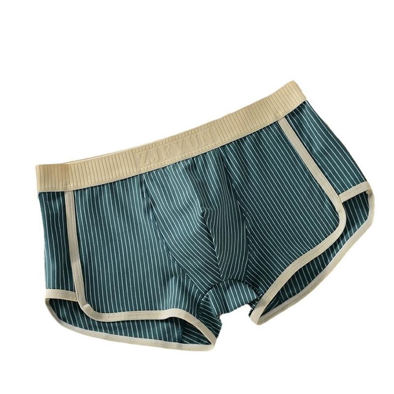 Men's Underwear Cotton Breathable Stripes Boxers Trendy Fashion Mid Waist Boxers Antibacterial Shorts