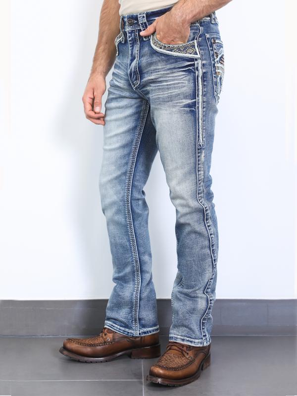 PLATINI JEANS Cowboy Denim Jeans 10261 Light Blue for Men