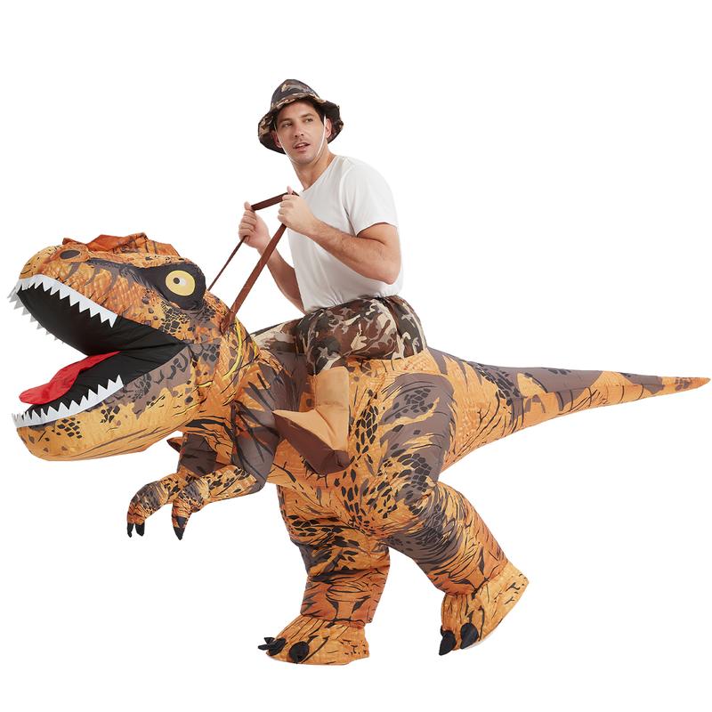 GOOSH Inflatable Dinosaur Costume for Men and Women - Funny Riding Dinosaur Cosplay for Halloween - Menswear, Clothing