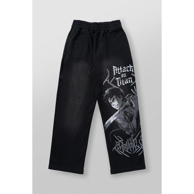 Youngla Joint Anime Attack on Titan Jogger Cotton Terry Printed Wide Leg Trousers