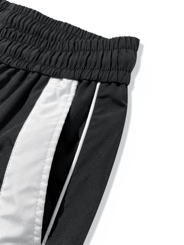 Men's Patched Pocket Drawstring Wide Leg Pants, Casual Street Loose Fit Jogger Pants for Daily Wear, Mens Bottoms for All Seasons