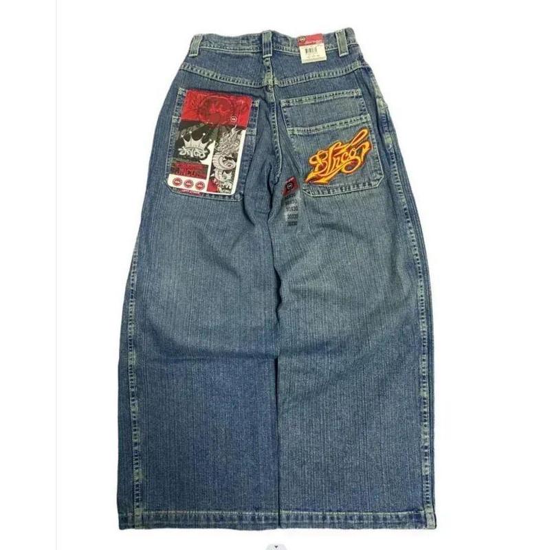 JNCO Y2K loose jeans embroidery black friday 2024 street trend Harajuku men and women casual wide leg jeans Vintage Embroidery Baggy Oversized