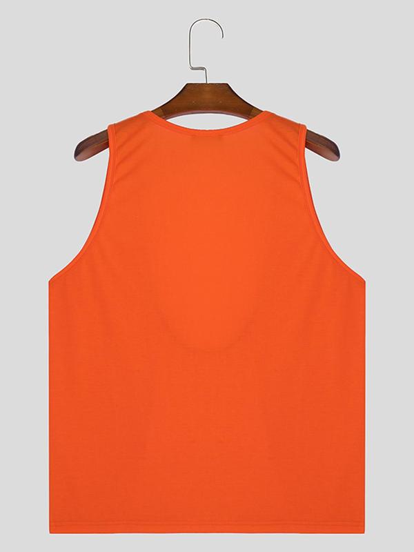 Men's Solid Deep V Neck Tank Top, Casual Loose Sleeveless Top for Summer, Fashion Men's Streetwear Clothing for Daily Wear