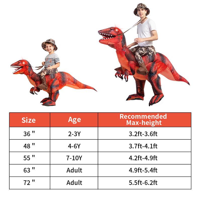 GOOSH Inflatable Dinosaur Costume Halloween Costumes Funny Blow up Costume for Party Cosplay Clothing Set