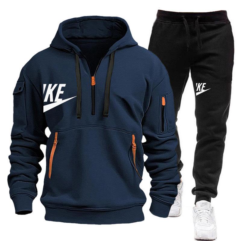 Spring and autumn new fashion Korean style access control zipper men's sweatshirt letter print zipper hooded suit