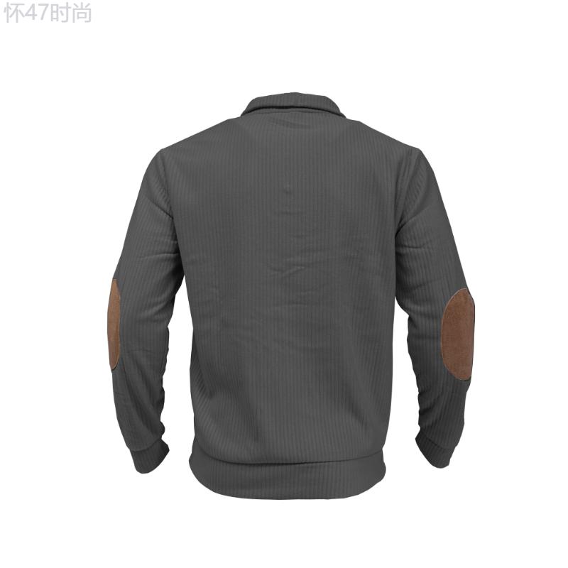 Casual Men's Ribbed Stand Collar Knit Sweater - 100% Polyester Long Sleeve Pullover with Button Detail Solid Color Comfort Fit Fall Winter Sweater Fabric Knitwear Menswear Stretch Tops Knife Longsleeves Beige Plain Stripe