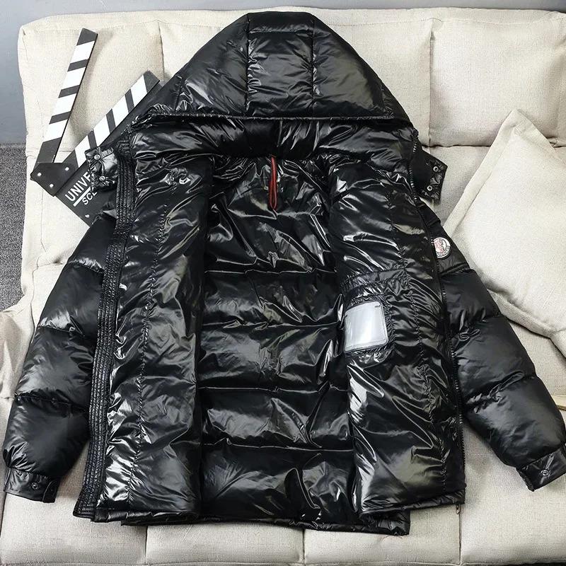 Puffer Jacket Men Hooded Casual Down Winter Clothing Short Glossy Feather Duck Coat Man Waterproof Male Jacquet Winter