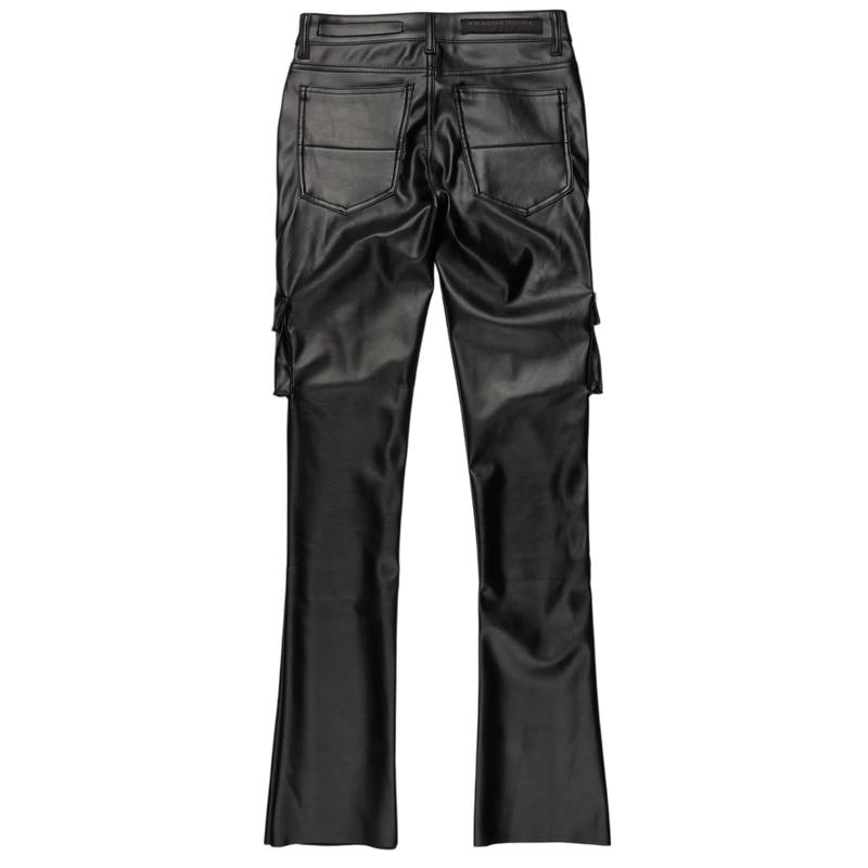 Khaza Black PU Leather Jean