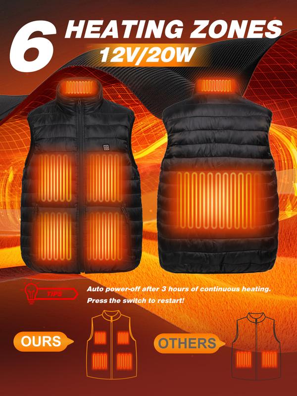 Heated Vest for Men with 12V 10000mAh Battery Pack, Men’s Lightweight Heated Vest Liner, Winter Outdoor Electric Vest