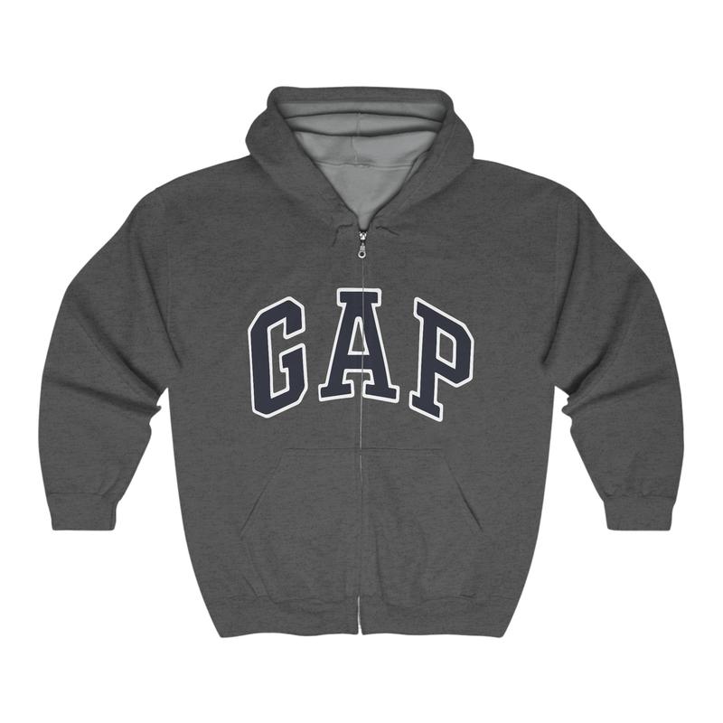 Gap Zip Hoodie, Gap Vintage Graphic Zip Hoodie, Unisex Cotton Zip Hoodie, For Men & Women Casual Clothing, Autumn Fall Hoodie, Trendy Hoodie All Sizes