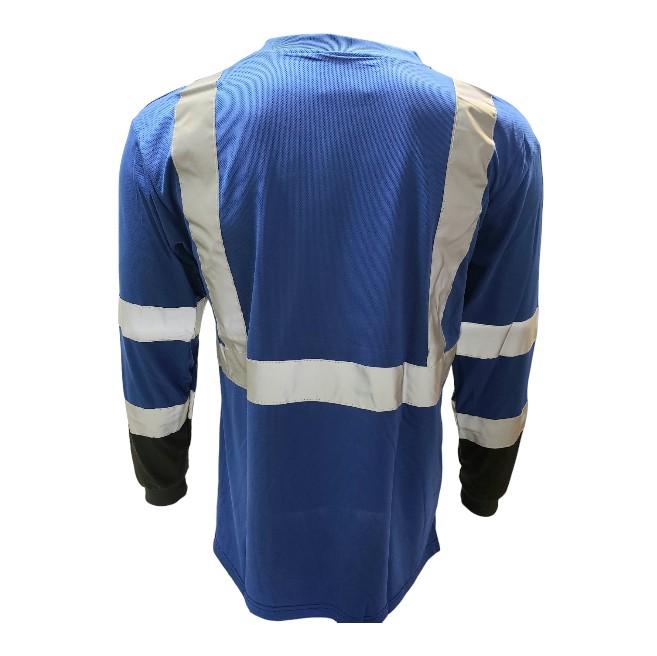 Blue Black Long Sleve Safety Shirt