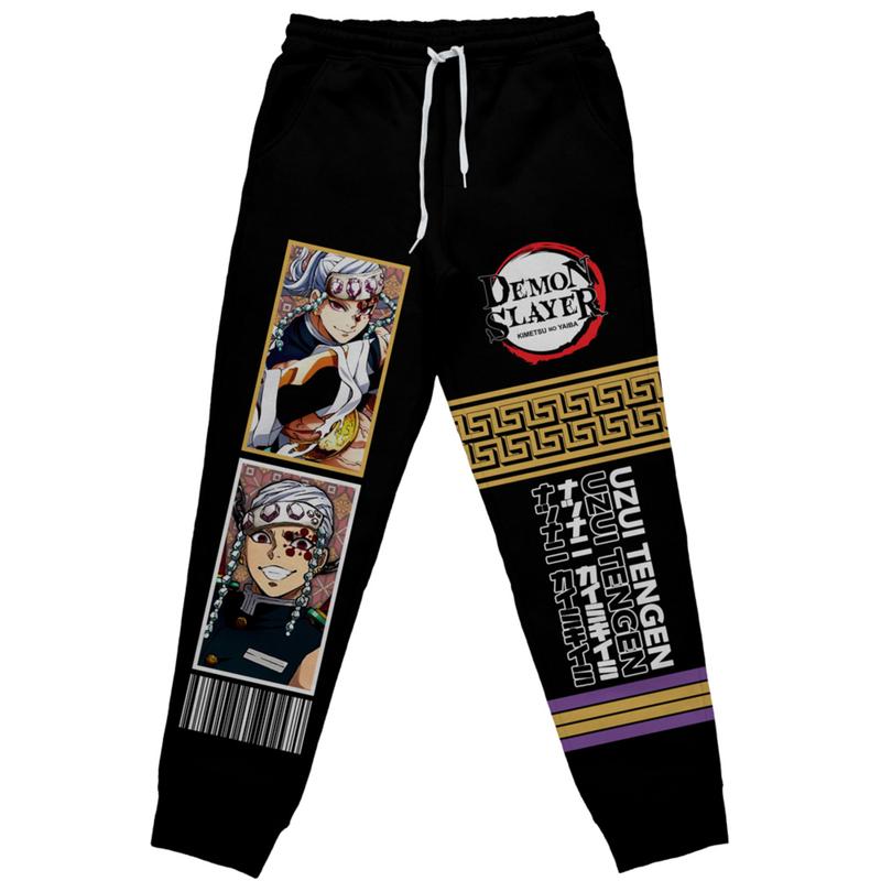 Anime Uzui Tengen Demon Slayer Streetwear Graphic Printed Sweatpants, Women Men Hip hop Streetwear, Men Sweatpanats Swag Anime Sweatpants, Gift For Fan, Joggers For Manga Fan, One Piece Merch