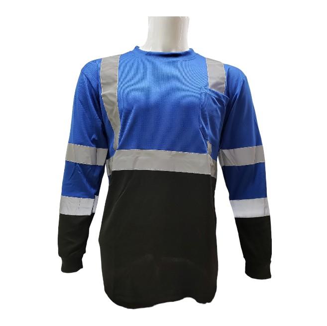 Blue Black Long Sleve Safety Shirt