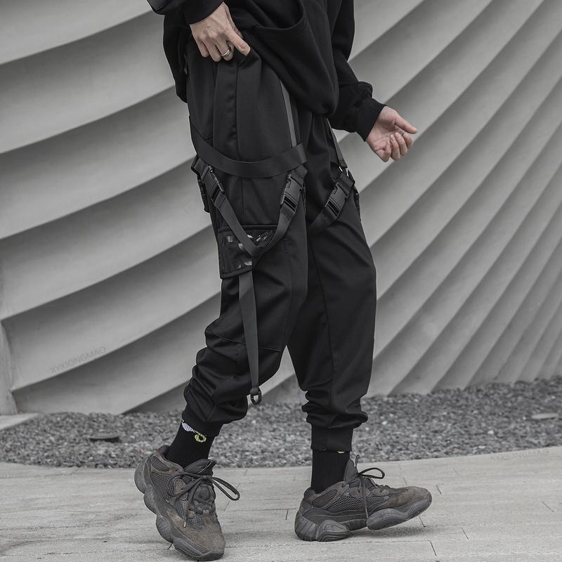 XYXIONGMAO Men's Streetwear Joggers Techwear Cyberpunk Clothing Urban Hip Hop Pants Black Streetwear Gothic Sweatpants Tactical Cargo Pants for Men men s