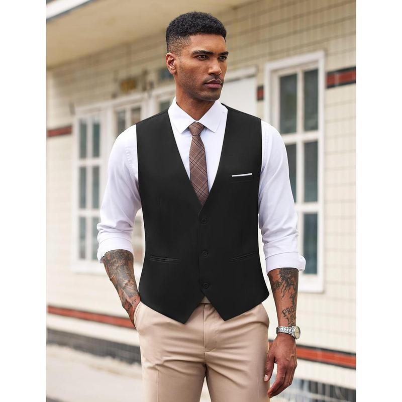 Men's Formal Suit Vest Slim Fit Casual Business Dress Waistcoat Vest