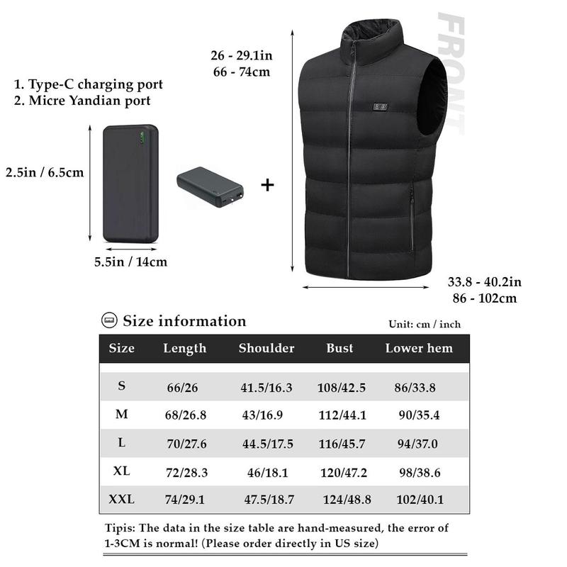 USB Rechargeable Smart Heating Vest, Warm Lightweight Outdoor Vest with Battery, Men's Winter Sports Gear for Outdoor Activities, Christmas Gift