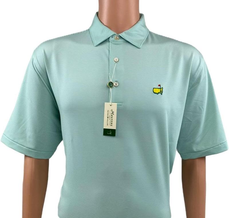 Upgrade Your Golf Attire with Men s PETER MILLAR Masters Performance Tech Micro Stripe Polo Shirt - Green