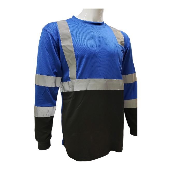 Blue Black Long Sleve Safety Shirt