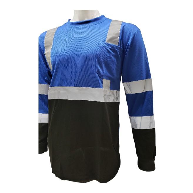 Blue Black Long Sleve Safety Shirt