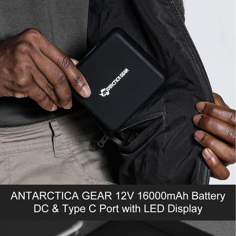 ANTARCTICA GEAR Heated Jacket with 12V 16000mAh Battery Pack, Polar Fleece Hoodie for Men Women, Fit Zip Hood Winter Jacket