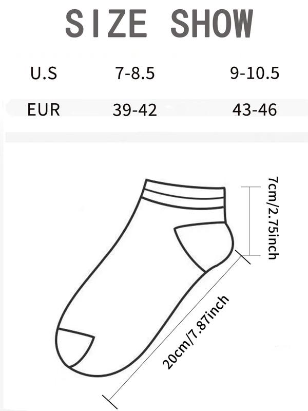 Men's Solid Ankle Socks, Casual Sweat-absorbing Breathable Socks, Comfy Low Cut Socks for Men, Menswear, Men's Socks & Hosiery