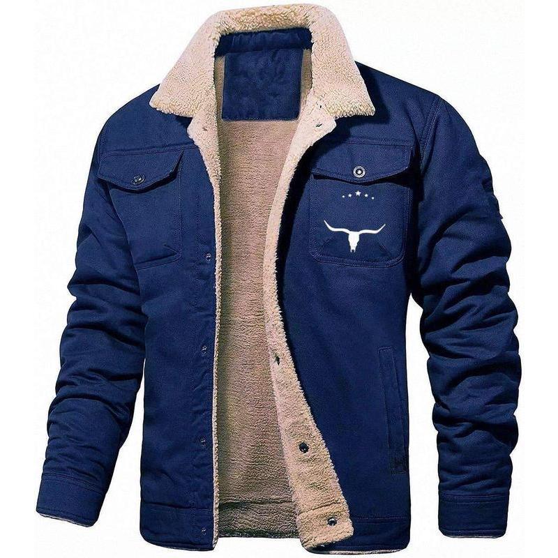 Bullhomns Men's Fleece-lined Cotton CasualJacket